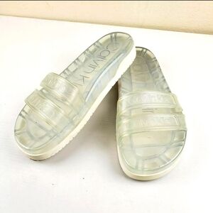 Calvin‎ Klein Women's White Slide Sandal Flip Flop Shoe Shoes KCTOBI 9M